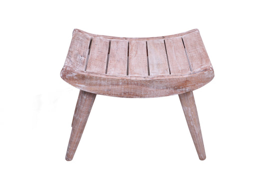 Onlinecraft 18 Inch Serenity Waterproof Teak Wood Shower Bench Stool Seat Chair for Inside Shower Provides Safety, Storage, and Organization for Bathroom & Living &Bedroom Accessories (Off White)