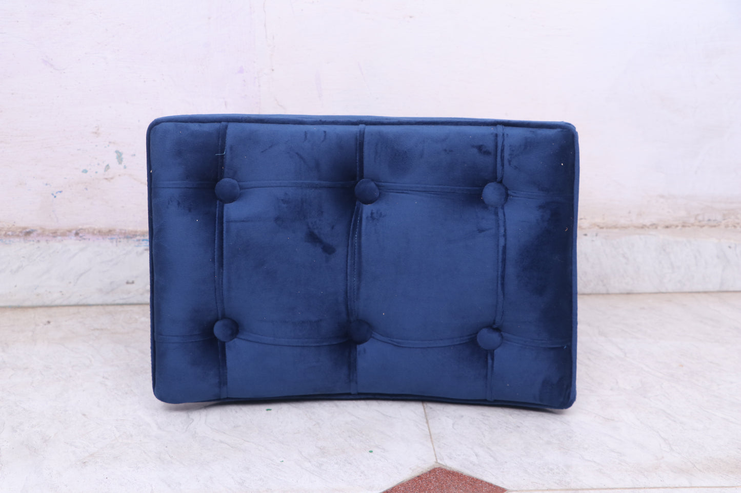Wooden & Cushion Ship Shape Stool Stool for Living Room Soft Fabric Comfortable Cushion Ottoman Footrest Stool
