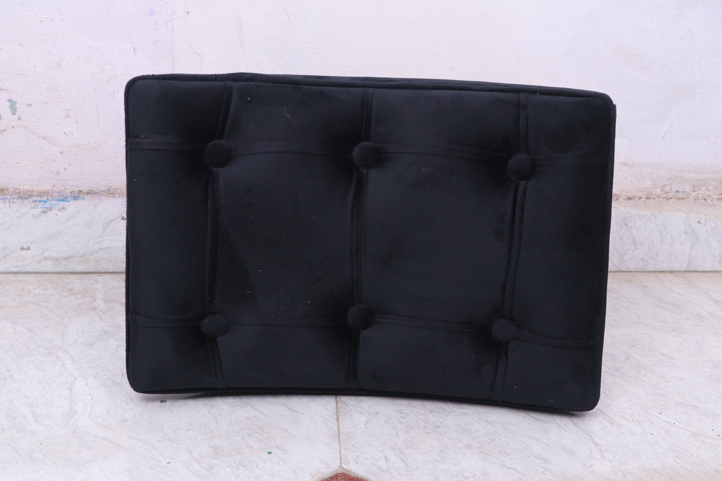 Wooden & Cushion Ship Shape Stool Stool for Living Room Soft Fabric Comfortable Cushion Ottoman Footrest Stool