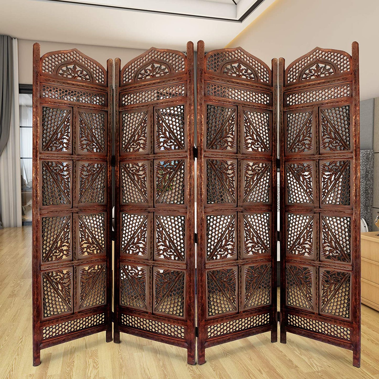 Wooden Handmade Handcrafted Carving Room Partition  For Living Room | Bed Room |Hall way Decor | Other Floor Decorative Partition Room Divider For office Room | Restaurant Decor