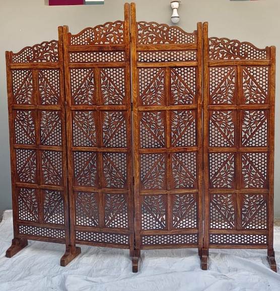 Wooden Handmade Handcrafted Carving Room Partition  For Living Room | Bed Room |Hall way Decor | Other Floor Decorative Partition Room Divider For office Room | Restaurant Decor