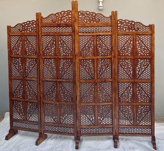 Wooden Handmade Handcrafted Carving Room Partition  For Living Room | Bed Room |Hall way Decor | Other Floor Decorative Partition Room Divider For office Room | Restaurant Decor