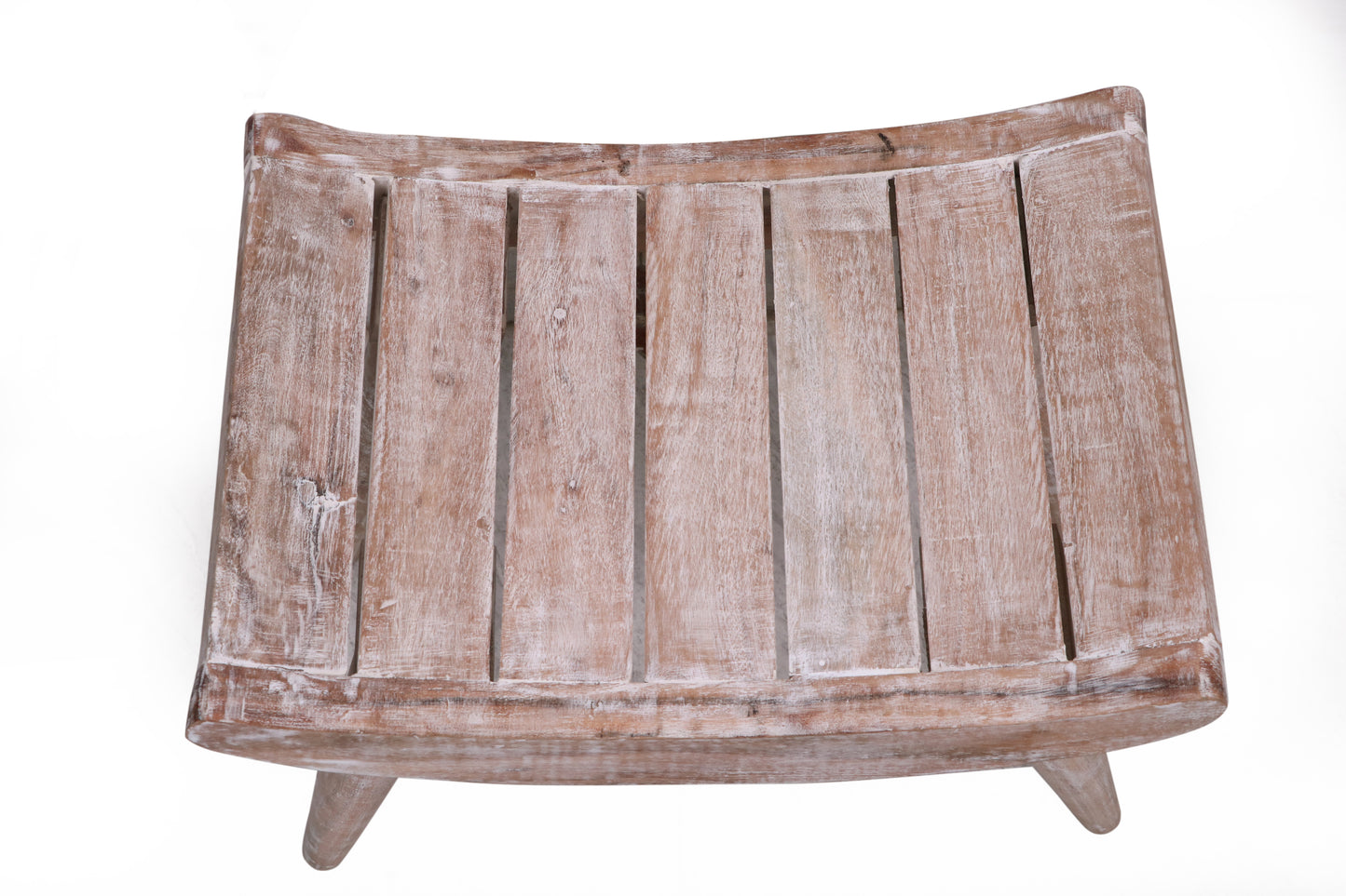 Onlinecraft 18 Inch Serenity Waterproof Teak Wood Shower Bench Stool Seat Chair for Inside Shower Provides Safety, Storage, and Organization for Bathroom & Living &Bedroom Accessories (Off White)