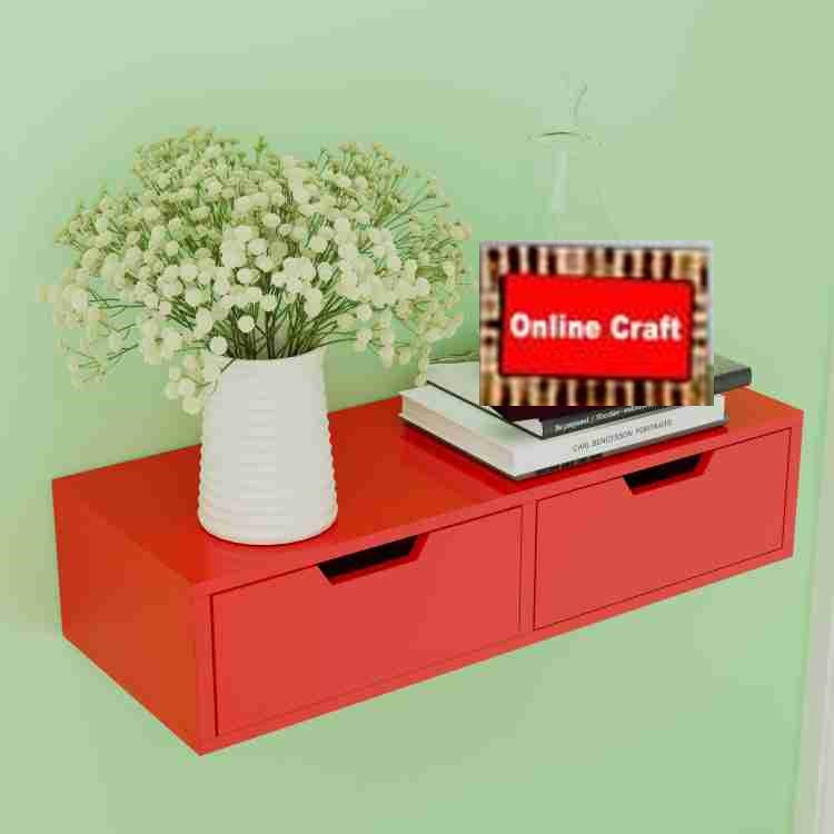 Wooden Wall Mounted L x W x H = 20" x 8" x 4" Floating Wall Hanigng Shelves for 2 Sliding Drawer Include Wall Shelf for Living Room | Bed Room.