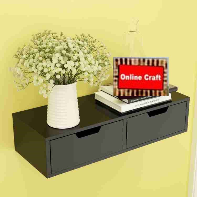 Wooden Wall Mounted L x W x H = 20" x 8" x 4" Floating Wall Hanigng Shelves for 2 Sliding Drawer Include Wall Shelf for Living Room | Bed Room.