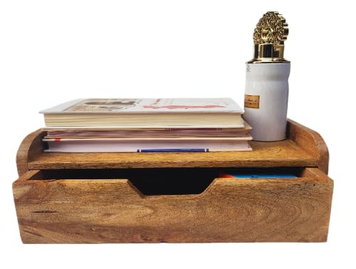Wooden Wall Mount Drawer Wall Shelves Lx 12 W x 8 x H x 6 for Living Room Home Decoration Wall Hanging Drawer Shelf (PP)