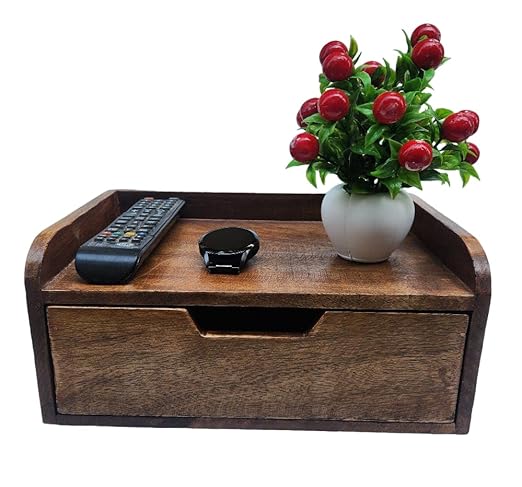 Wooden Wall Mount Drawer Wall Shelves Lx 12 W x 8 x H x 6 for Living Room Home Decoration Wall Hanging Drawer Shelf (PP)