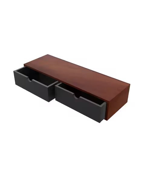 Wooden Wall Mounted L x W x H = 20" x 8" x 4" Floating Wall Hanigng Shelves for 2 Sliding Drawer Include Wall Shelf for Living Room | Bed Room.