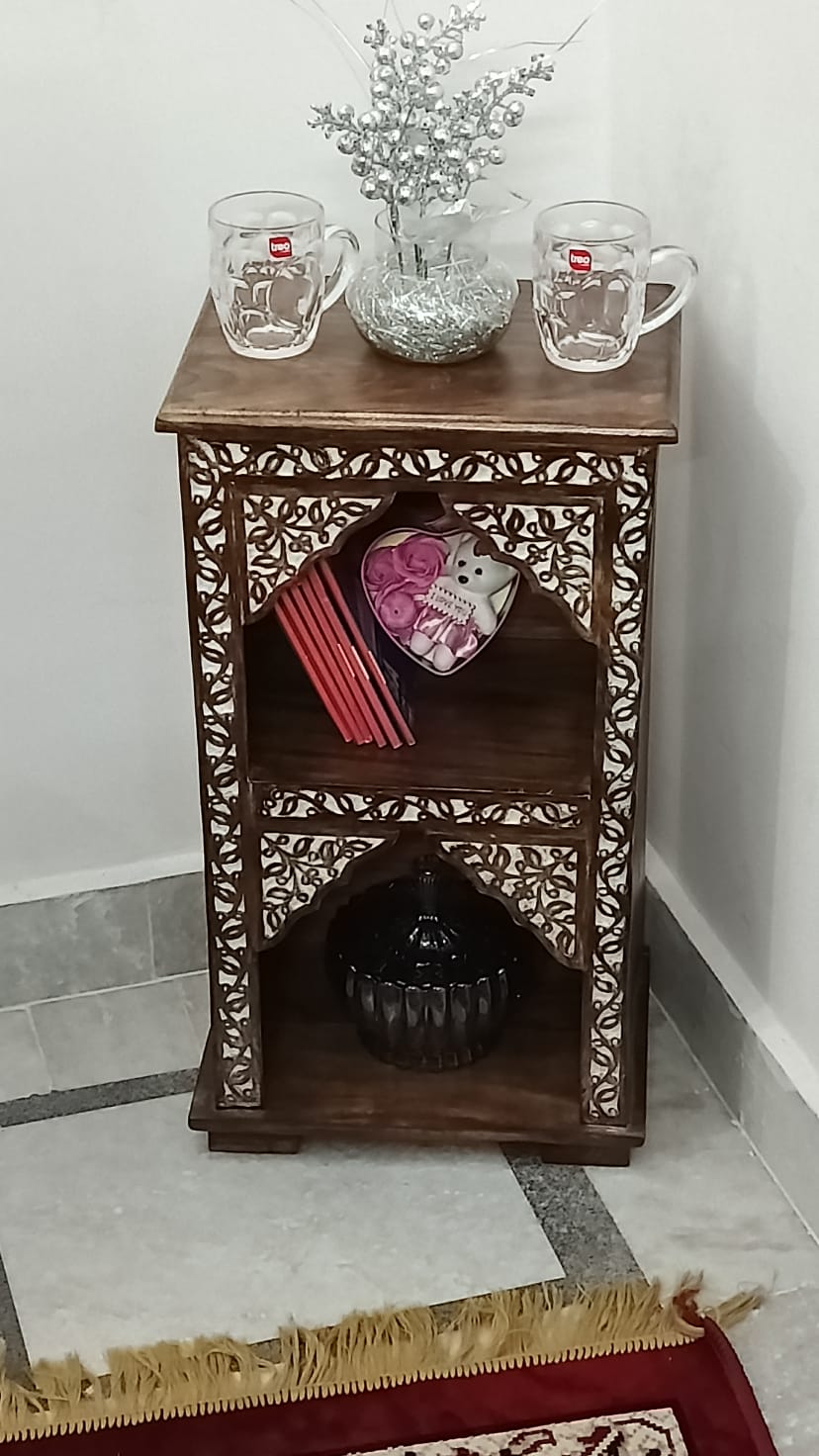 Wooden Side Table For Indian Handmade Carving Bed side Sofa Side Table Coffee Table Hom decoration 2 tierd Side table
