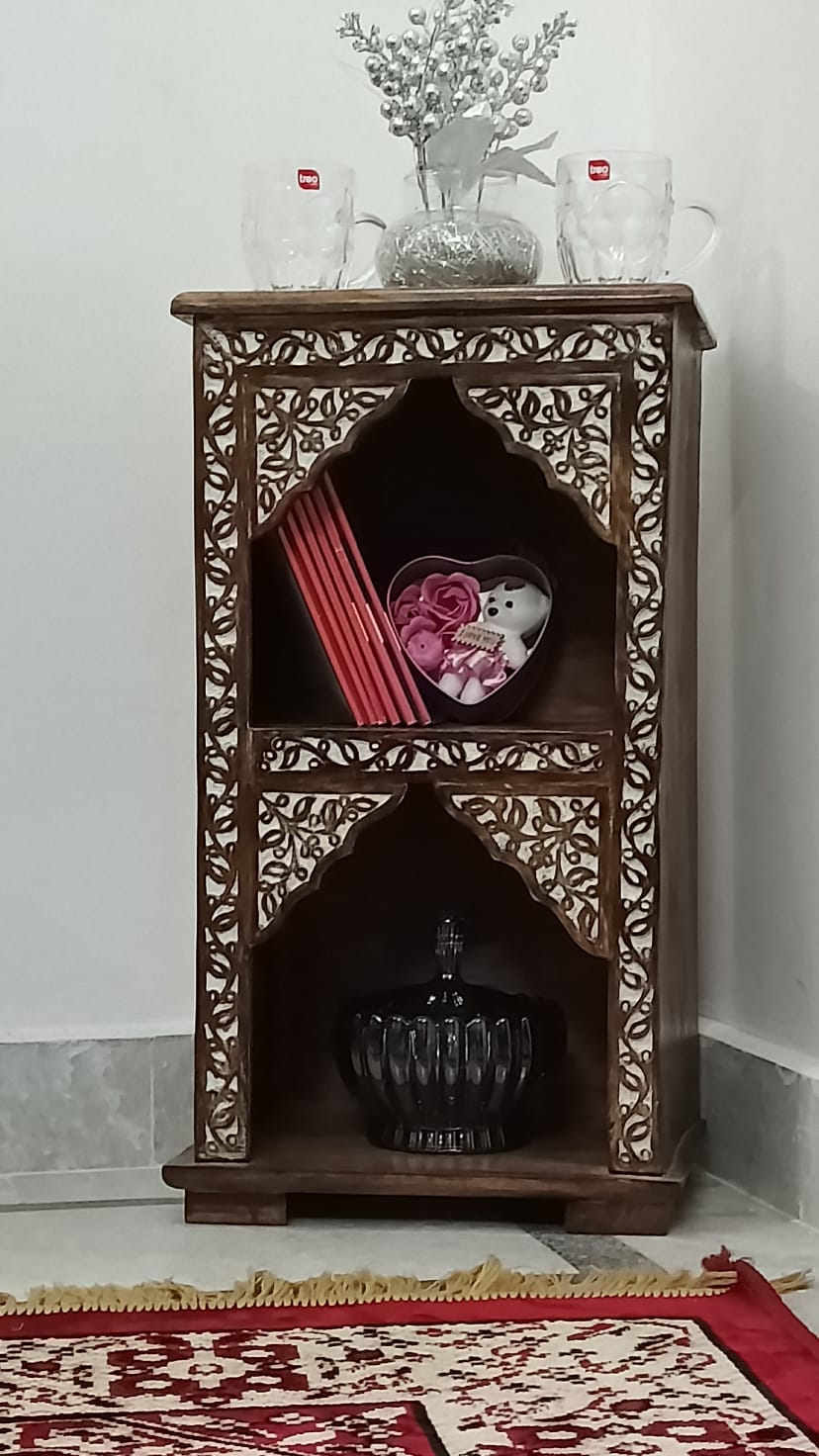 Wooden Side Table For Indian Handmade Carving Bed side Sofa Side Table Coffee Table Hom decoration 2 tierd Side table
