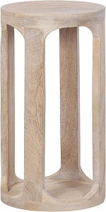 Mango Wood Round Shape Pedestal Design Drink Table For Home & Living room & Bed room & Guest Room / Bath Room/Office Decor & Sofa side & Floor decor Long Side Table For Cup Stand & Flower Pot Decorative Table 23" x 8" x 8"