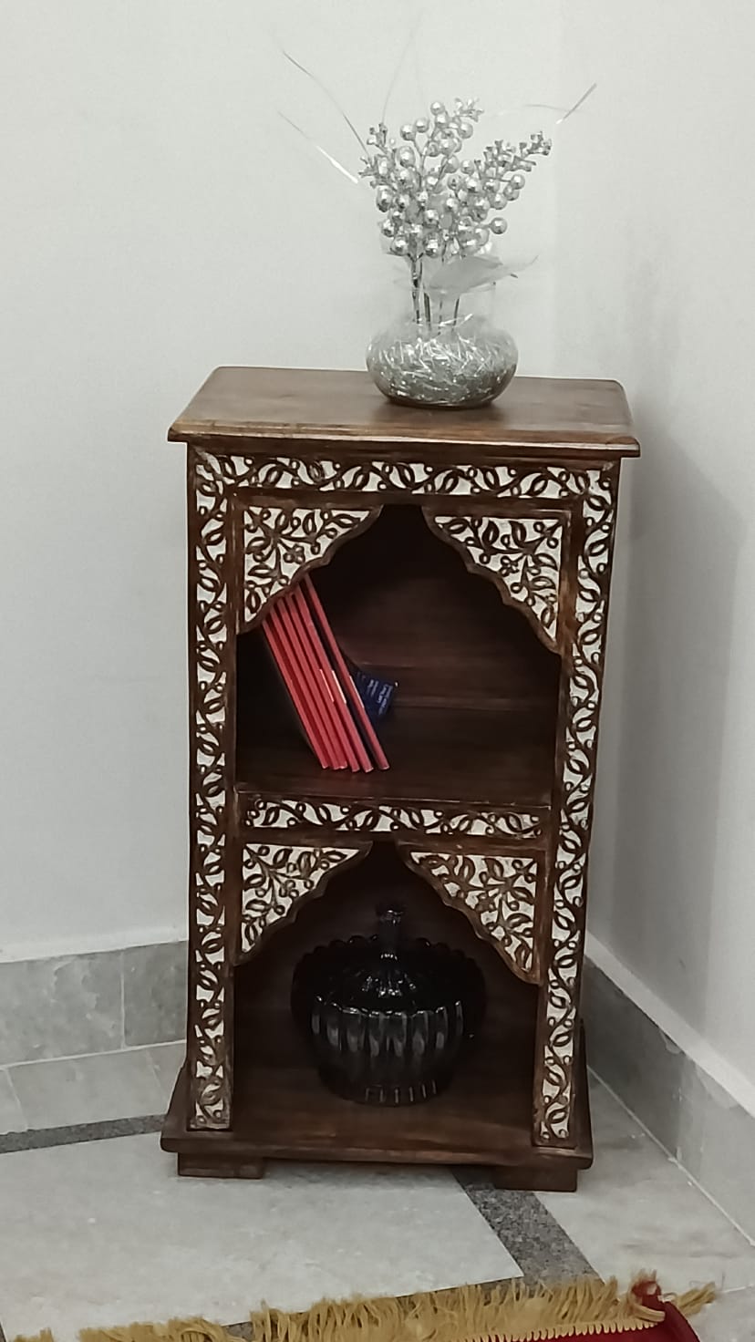 Wooden Side Table For Indian Handmade Carving Bed side Sofa Side Table Coffee Table Hom decoration 2 tierd Side table